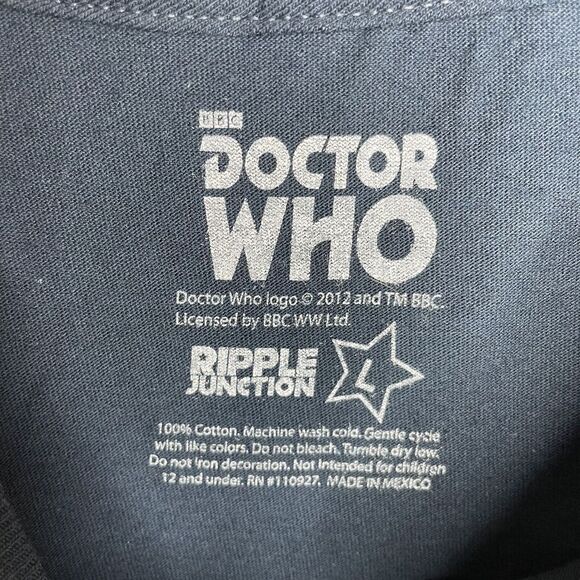 Ripple Junction Mens Doctor WHO Wibbly Wobbly T-Shirt NEW Large L Navy Graphic - Picture 7 of 7